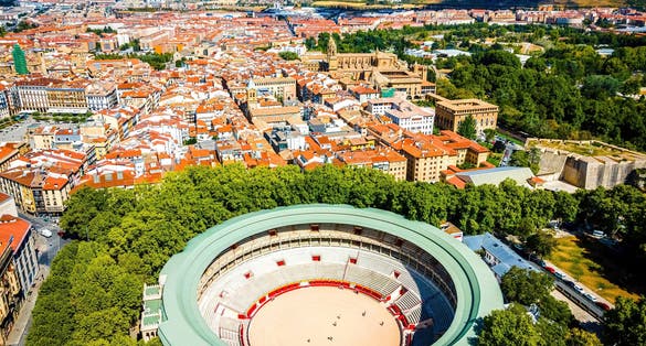 Arial view of Pamplona Spain.