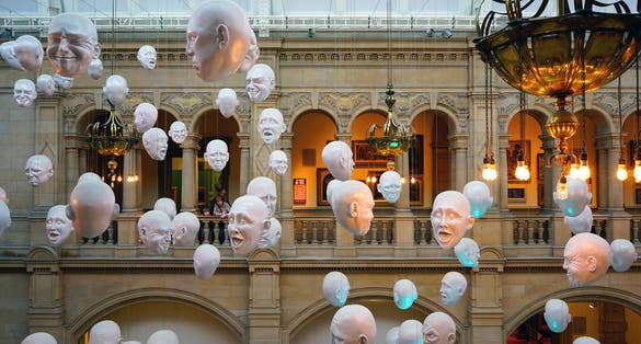  Interior view of the Kelvingrove Art Gallery and Museum, one of the most popular attractions in Glasgow, Scotland.