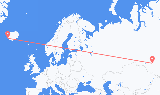 Reykjavik to Novosibirsk