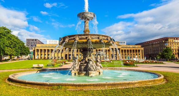 Photo of The Schlossplatz (Castle square) in Stuttgart, Germany.