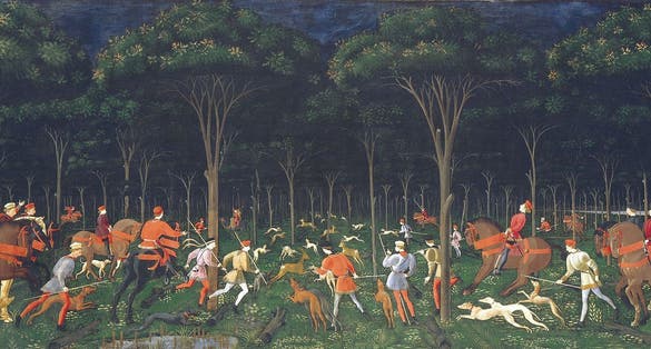 photo of hunt in the forest in Hunt Museum Limerick, Irland.