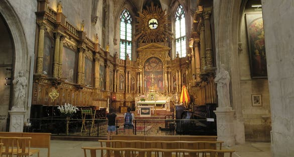 17th century gilded wood choir  designed by Etienne Martelange.