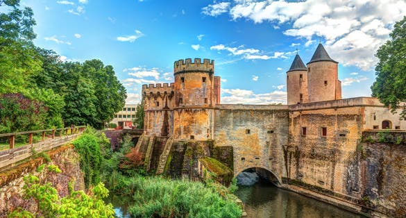 Photo of the German's Gate or Porte des Allemands in french from the 13th century in Metz, France.