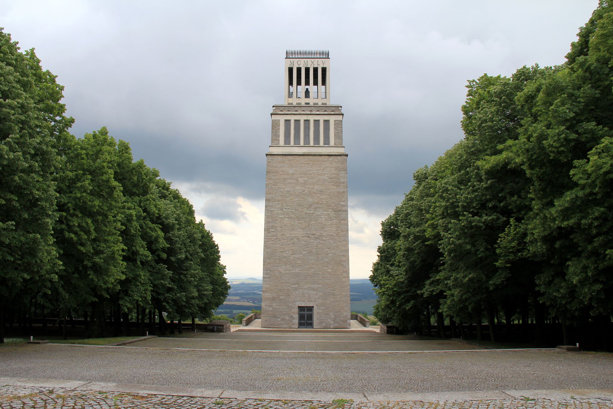 photo of view of Z Buchenwald concentration camp memorial, Erfurt, Germany.