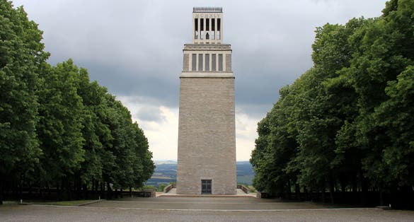photo of view of Z Buchenwald concentration camp memorial, Erfurt, Germany.