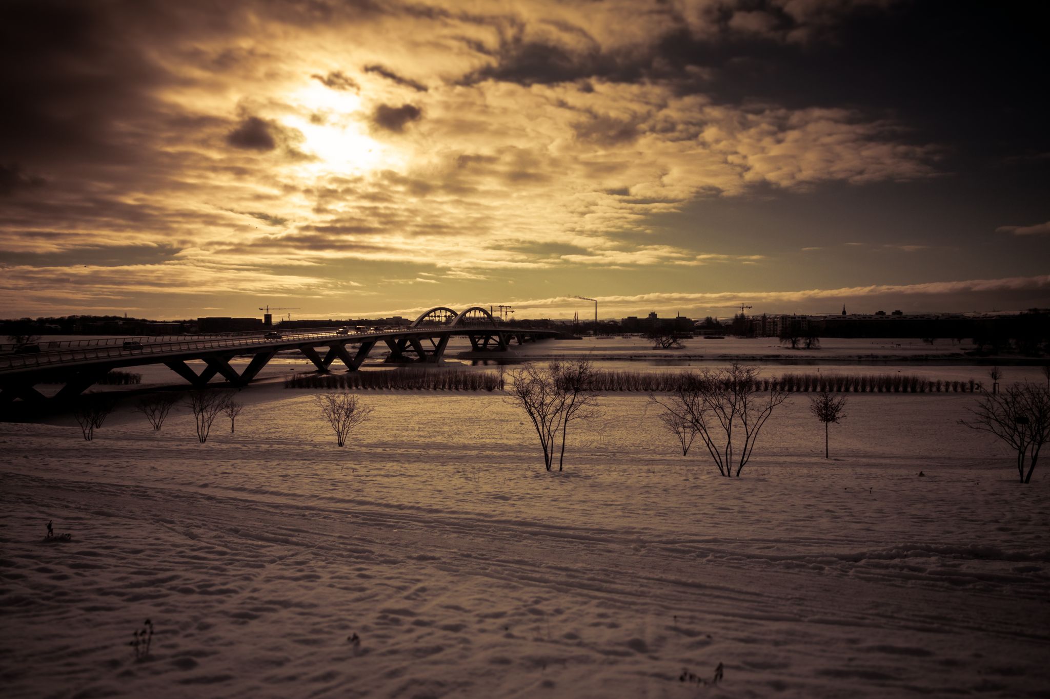 photo of view of Waldschlösschen Bridge at Dresden,Saxony germany.