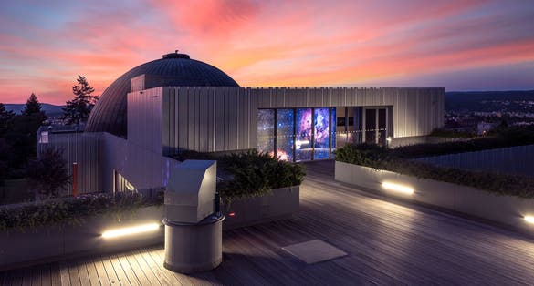 Photo of Brno Observatory and Planetarium at beautiful sunset, Czechia.