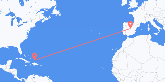 Turks & Caicos Islands to Spain