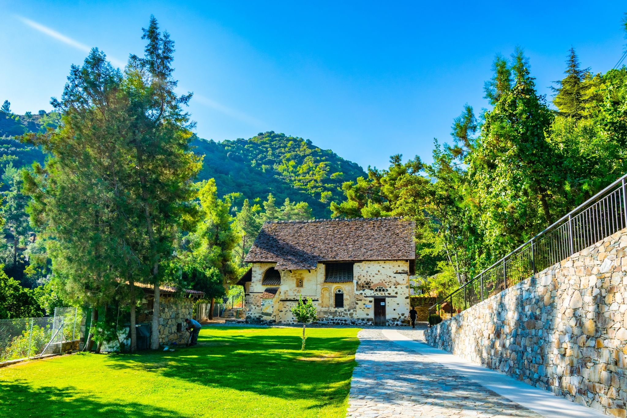 Photo of church of Agios Nikolaos tis Stegis at Kakopetria village on Cyprus.
