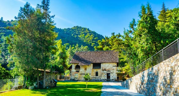 Photo of church of Agios Nikolaos tis Stegis at Kakopetria village on Cyprus.