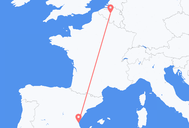 Brüssel nach Valencia