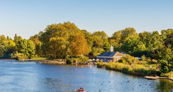 Photo of Serpentine lake in Hyde Park, London, UK.