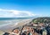 Photo of aerial view of Cromer town with beach view from the rooftop of the Cromer Palish Church, UK.