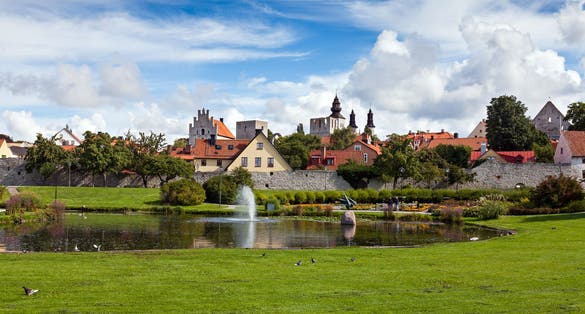 Photo of Visby, the main city on the picturesque island Gotland, Sweden. 