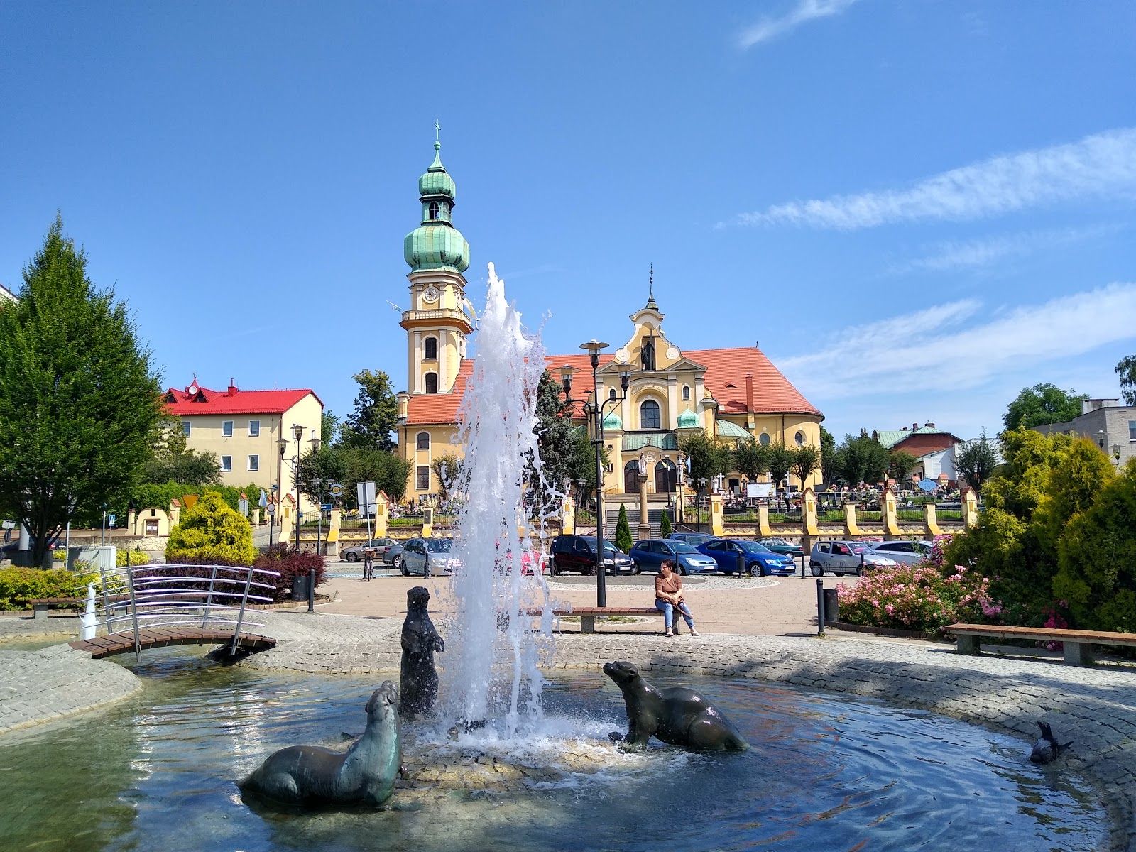 Fountain, Stare Tychy, Tychy, Górnośląsko-Zagłębiowska Metropolia, Silesian Voivodeship, Poland