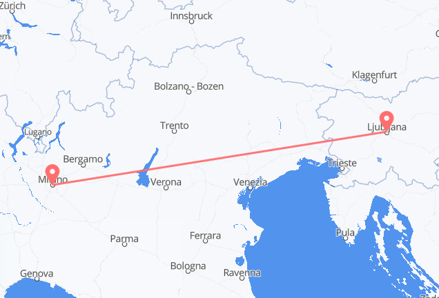 Milan to Ljubljana