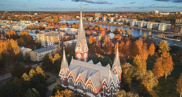 Aerial view of  Church Joensuu,Finland.