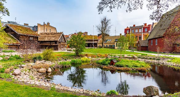 Rural houses at the Kulturen open-air museum in Lund, Sweden