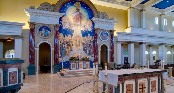 The exterior of St. Michael the Archangel Church in Kaunas, Lithuania