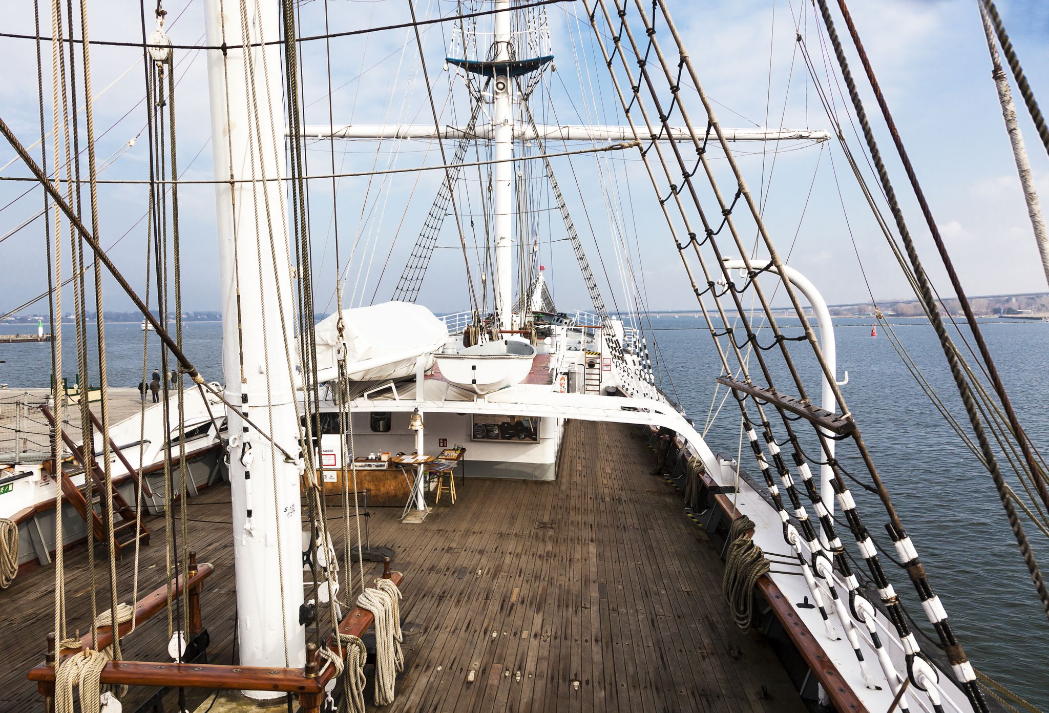 deck, mast and rigg of an old sailing ship Gorch Fock