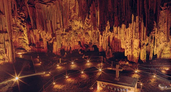 photo of The Grave under Huge stalactites in Melidoni Cave,Heraklion Greece.