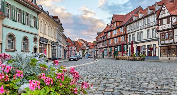 photo of view of Traditional half-timbered german houses with HDR effect in Quedlinburg, Germany