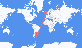 Falkland Islands (Islas Malvinas) to Wales