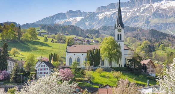 Photo of The pretty Swiss Alpine village of Buchs.