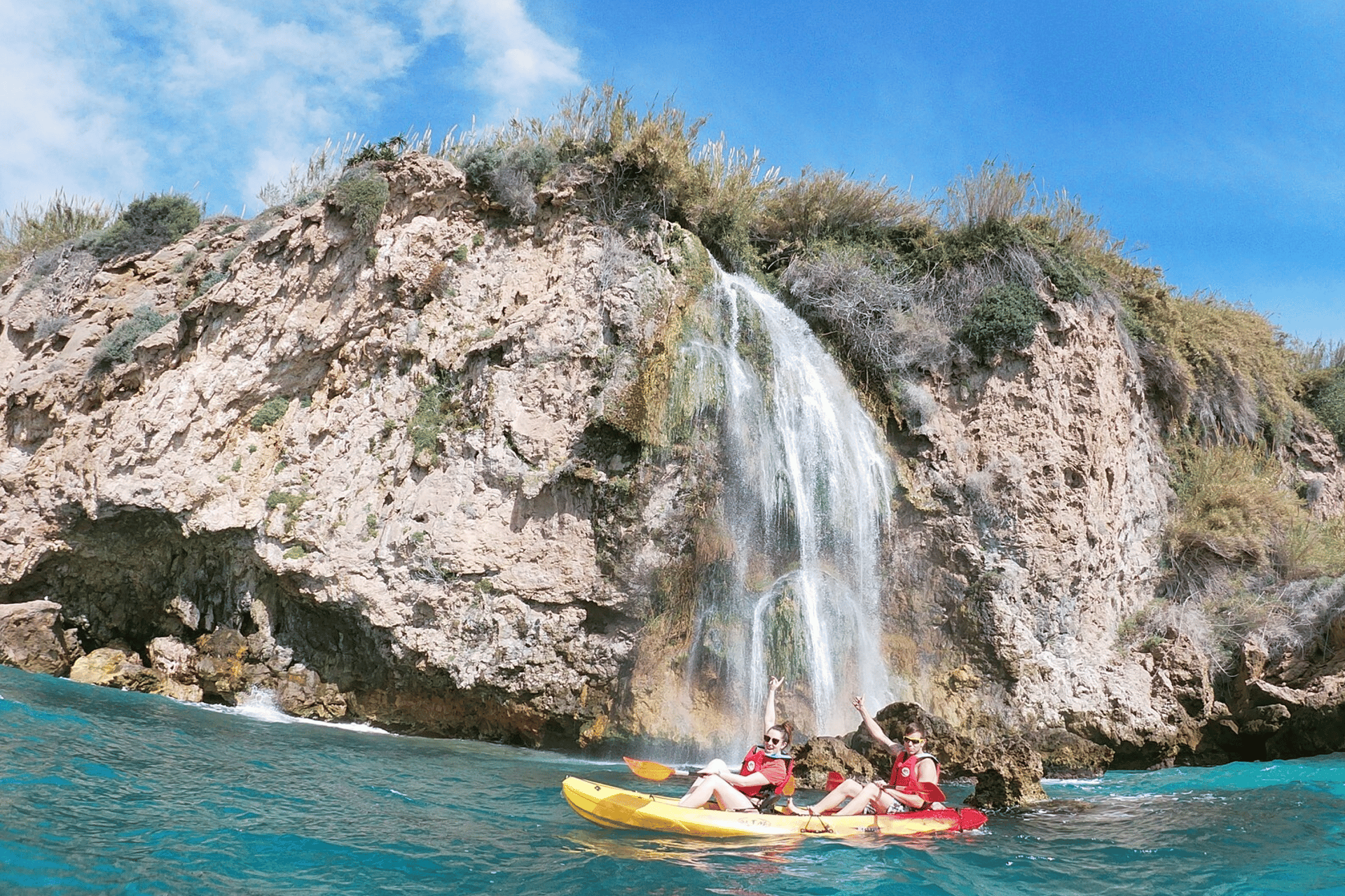 Nerja: Guided Kayak Tour Nerja Cliffs and Maro Waterfall