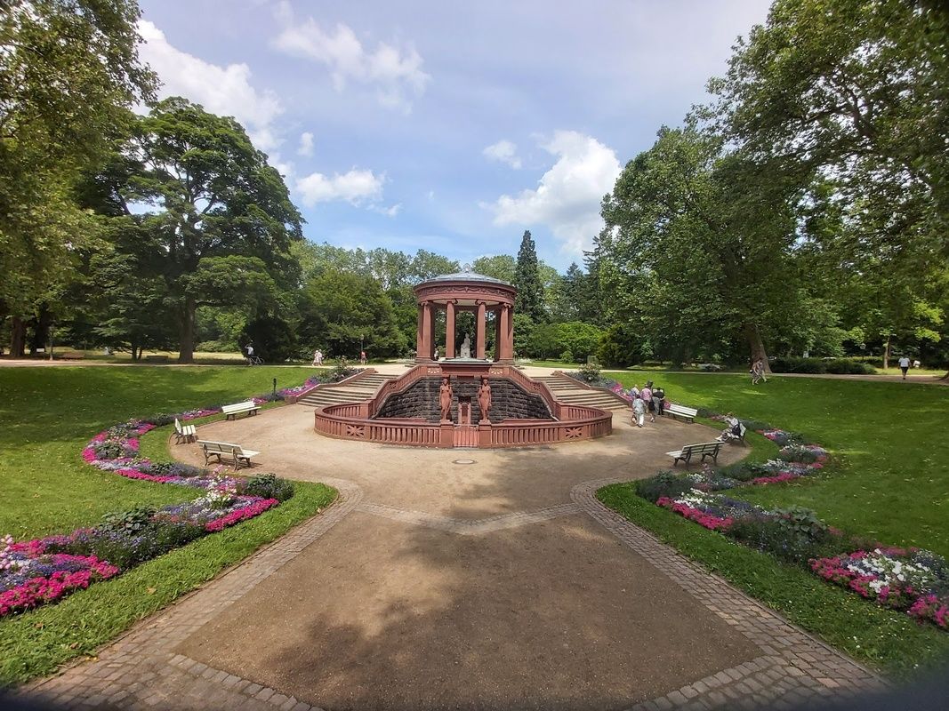 photo of view of Elaborate Drinking Mineral Water Fountain, in Bad Homburg, Germany