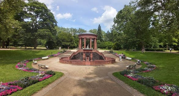 photo of view of Elaborate Drinking Mineral Water Fountain, in Bad Homburg, Germany