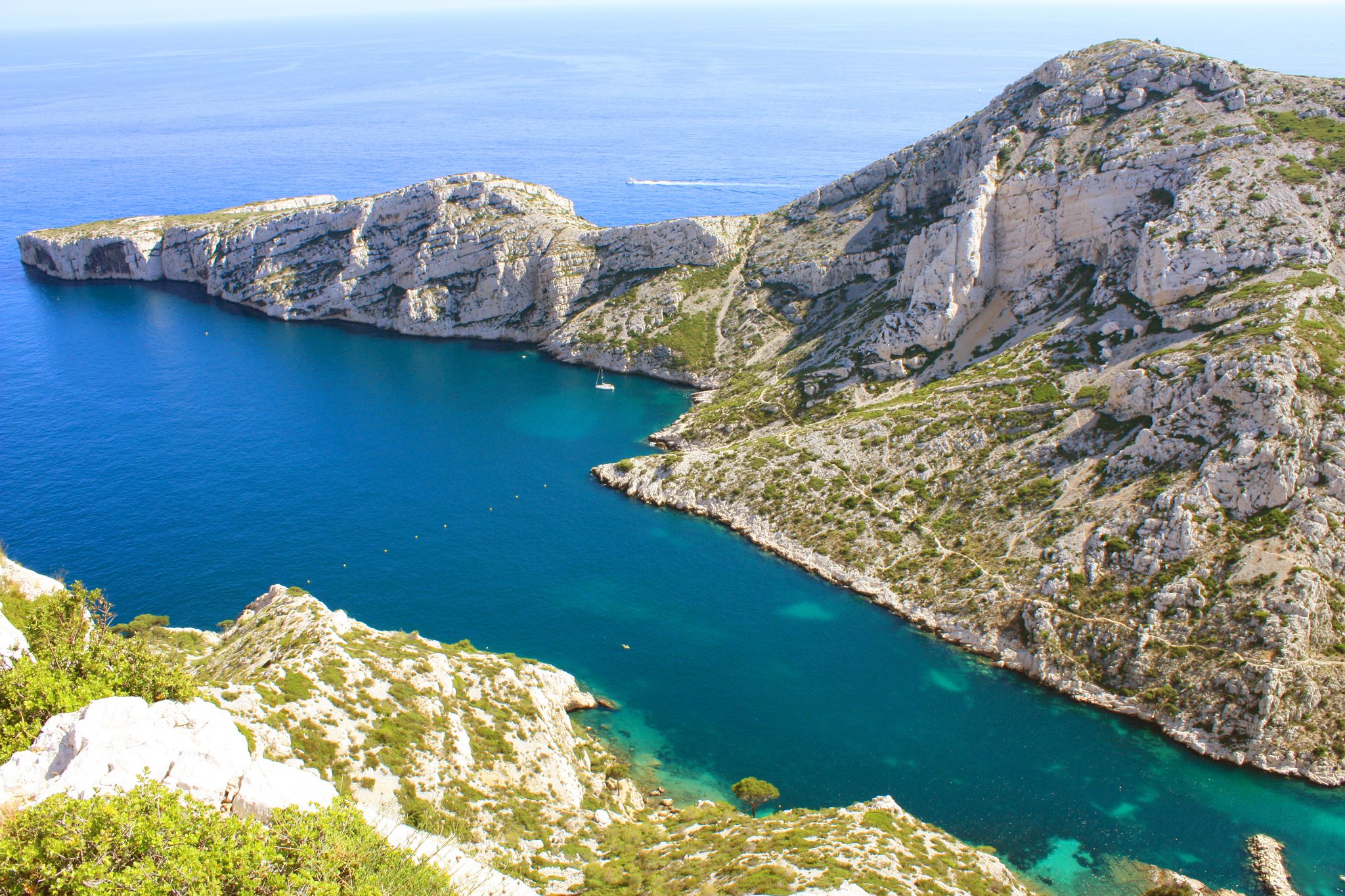 photo of the beautiful view of Massif des Calanques in Marseille, France.