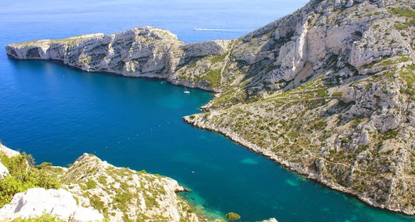 photo of the beautiful view of Massif des Calanques in Marseille, France.