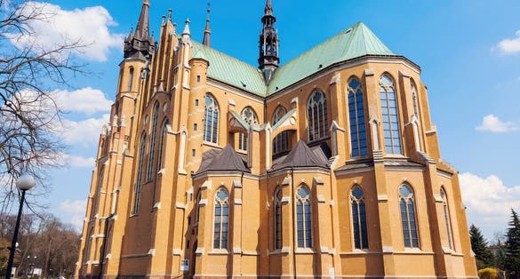 Photo of cathedral of the Protection of the Blessed Virgin Mary in Radom, Poland.