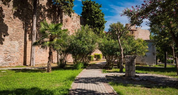 Photo of old castle and venetian tower in Durres city, Albania.