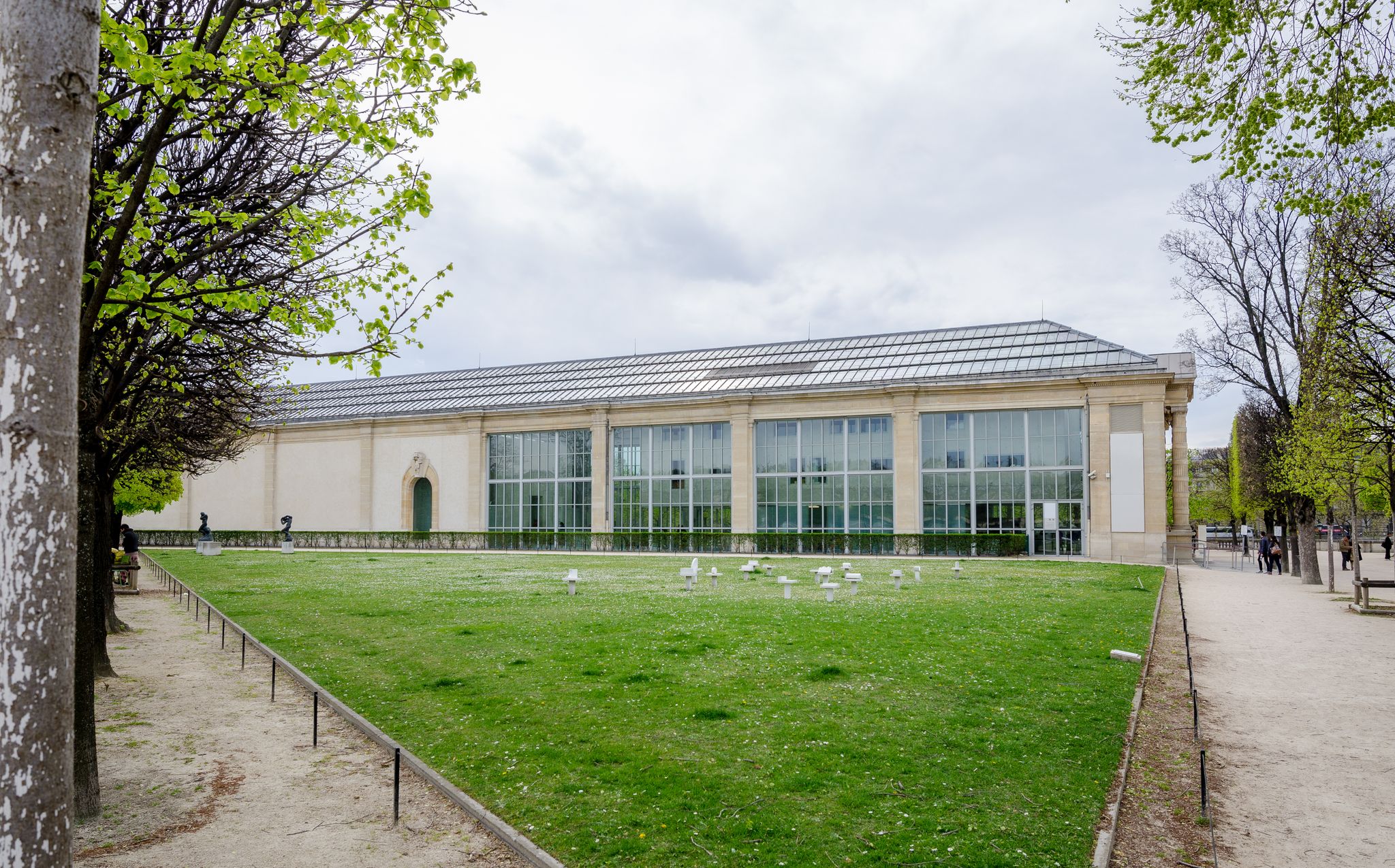 The Musee de l'Orangerie (Oragnery Museum) in the Tuileries Gardens in Paris, France, on a cloudy day