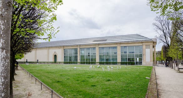 The Musee de l'Orangerie (Oragnery Museum) in the Tuileries Gardens in Paris, France, on a cloudy day