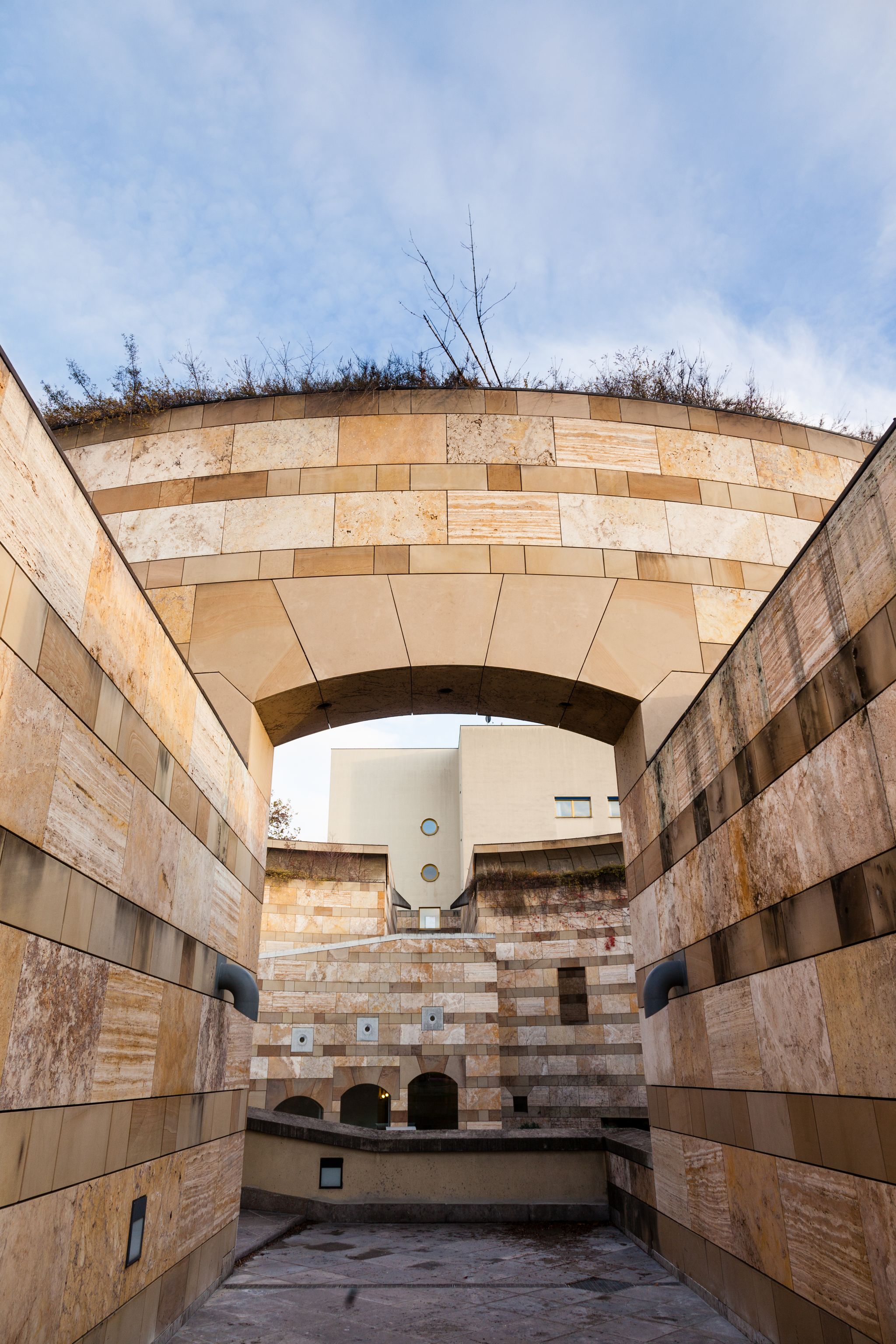 A detail of the architecture of the Stuttgart State Gallery