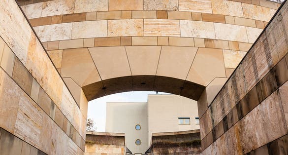 A detail of the architecture of the Stuttgart State Gallery
