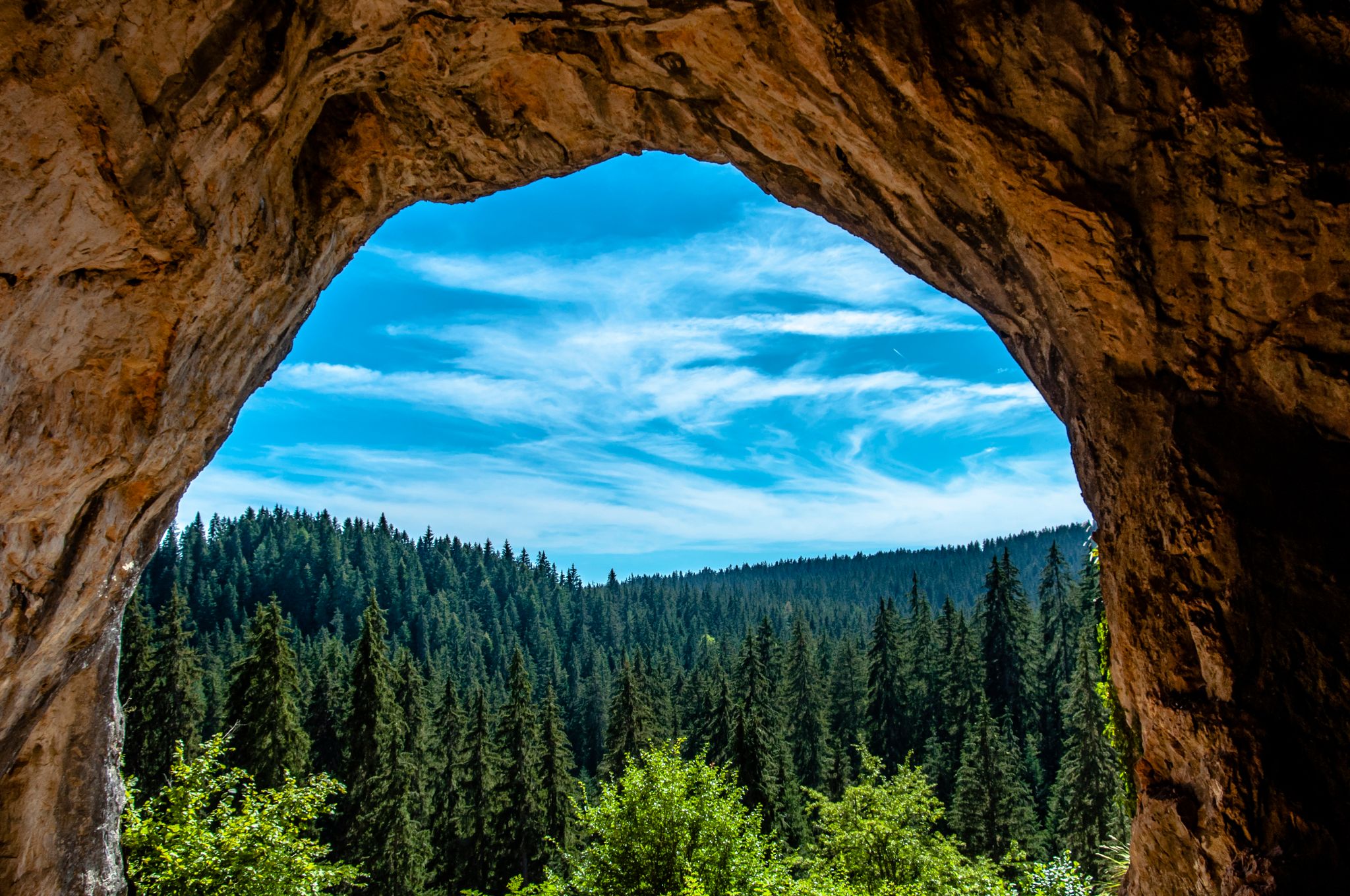 Photo of beautiful view of forest at sunny day from Bijambare caves in Bosnia and Herzegovina.