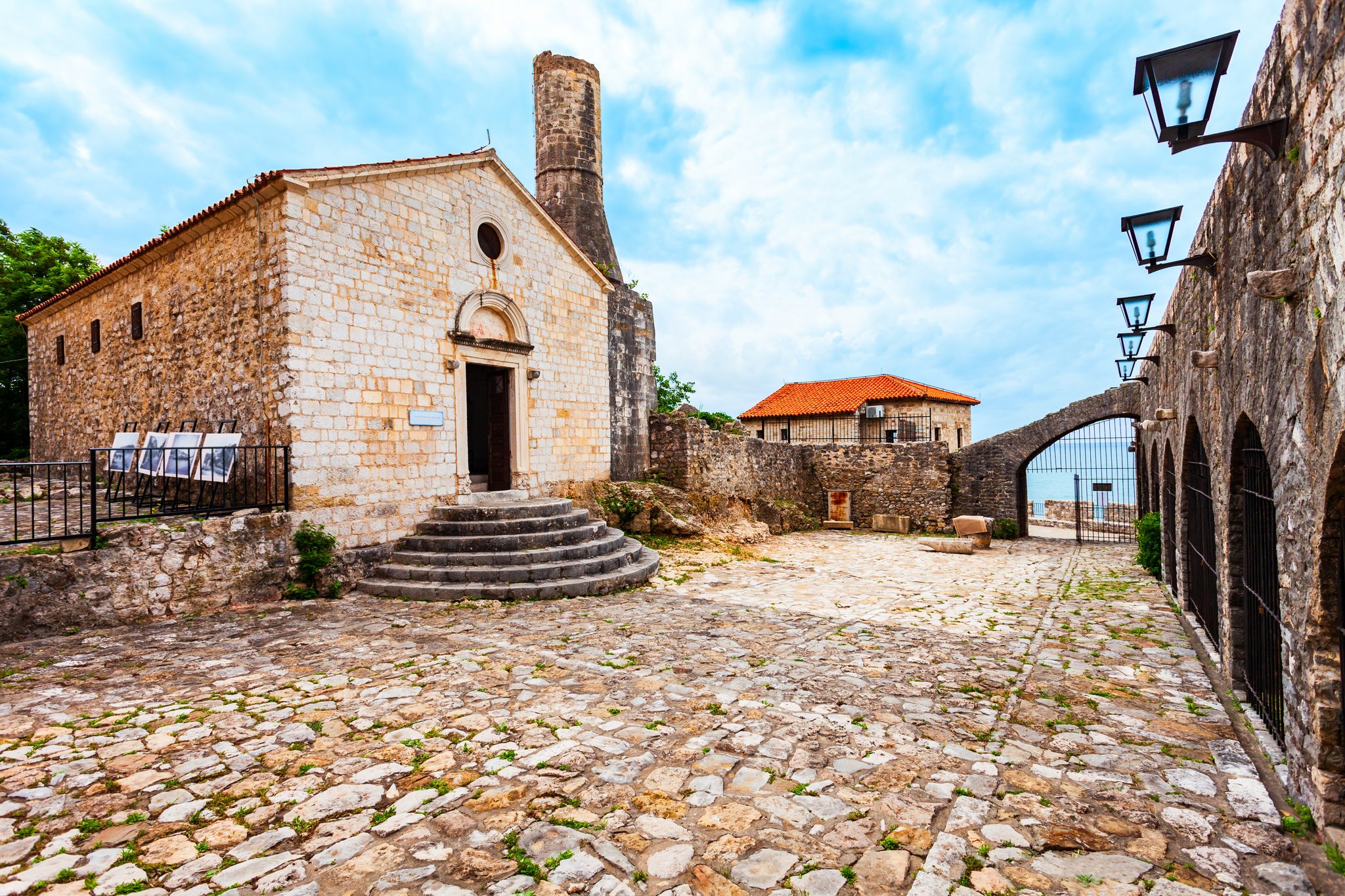 Photo of Archaeological Museum in Ulcinj Old Town or Stari Grad, an ancient castle and neighborhood in Ulcinj, Montenegro.