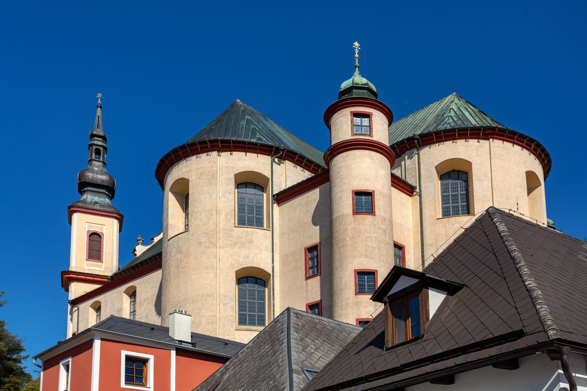 Photo of Monastery of the Holy Cross Finding on day light. Litomysl, Czech republic.
