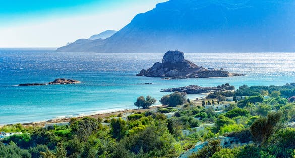 Photo of Kos island, Greece, coast view of Kefalos village.