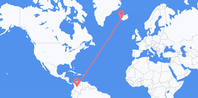 Colombia a Islandia