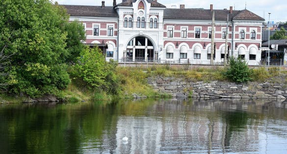 photo of view of The train station in Hamar, Norway.