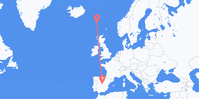 Faroe Islands to Spain