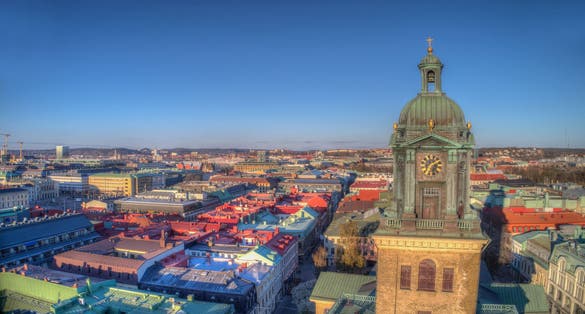 photo of aerial view of Gothenburg Cathedral in Gothenburg, Sweden.