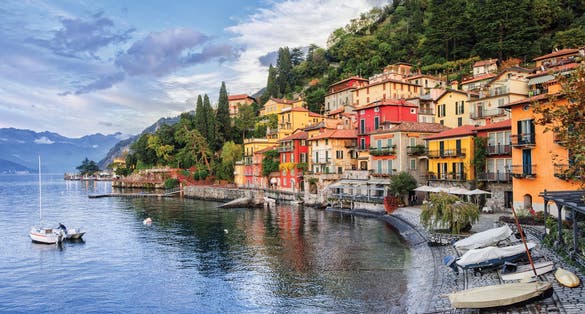 Photo of town of Menaggio on lake Como, Milan, Italy.