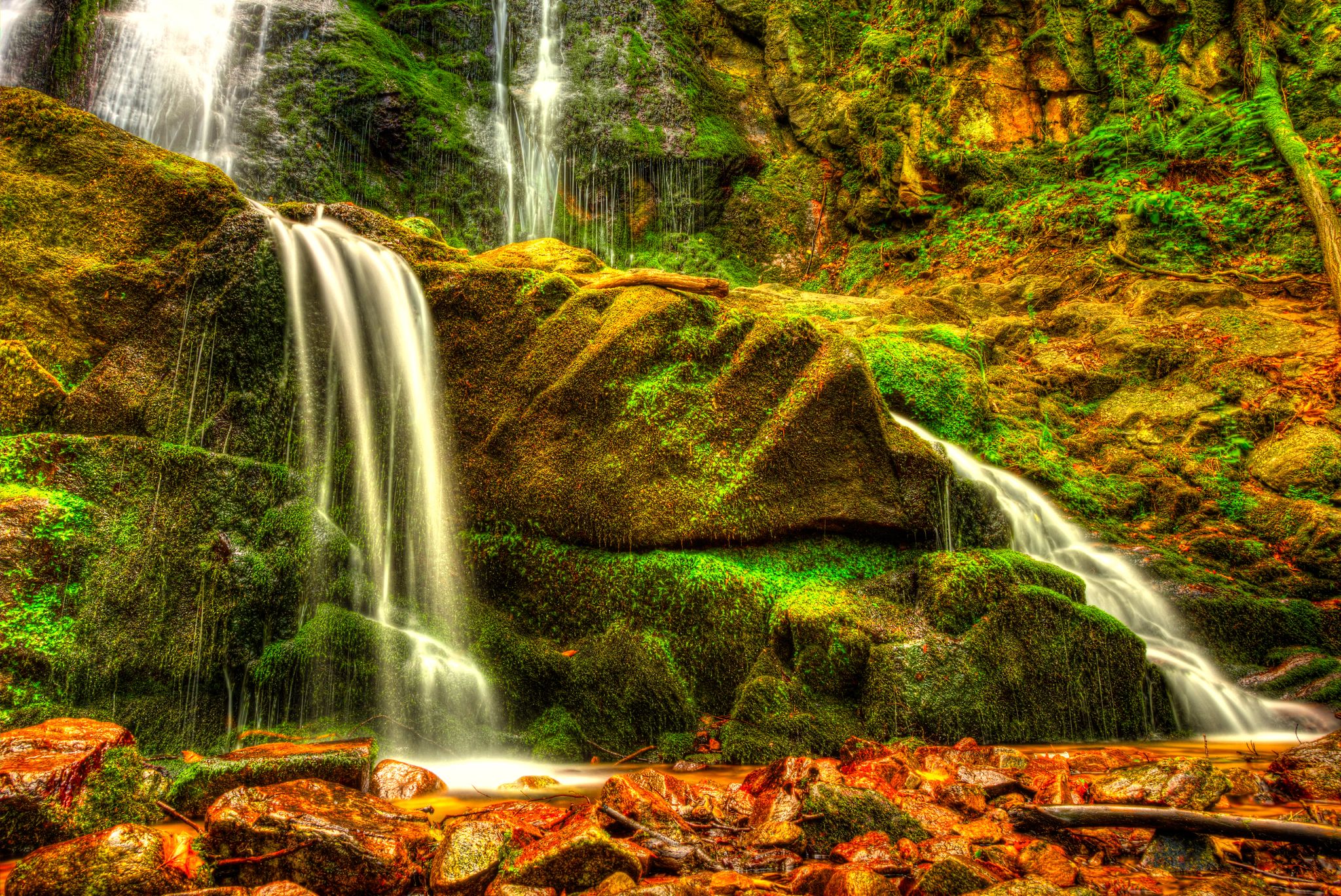 Photo of landscape of Koleshino waterfalls cascade in Belasica Mountain, Novo Selo, Republic of North Macedonia.