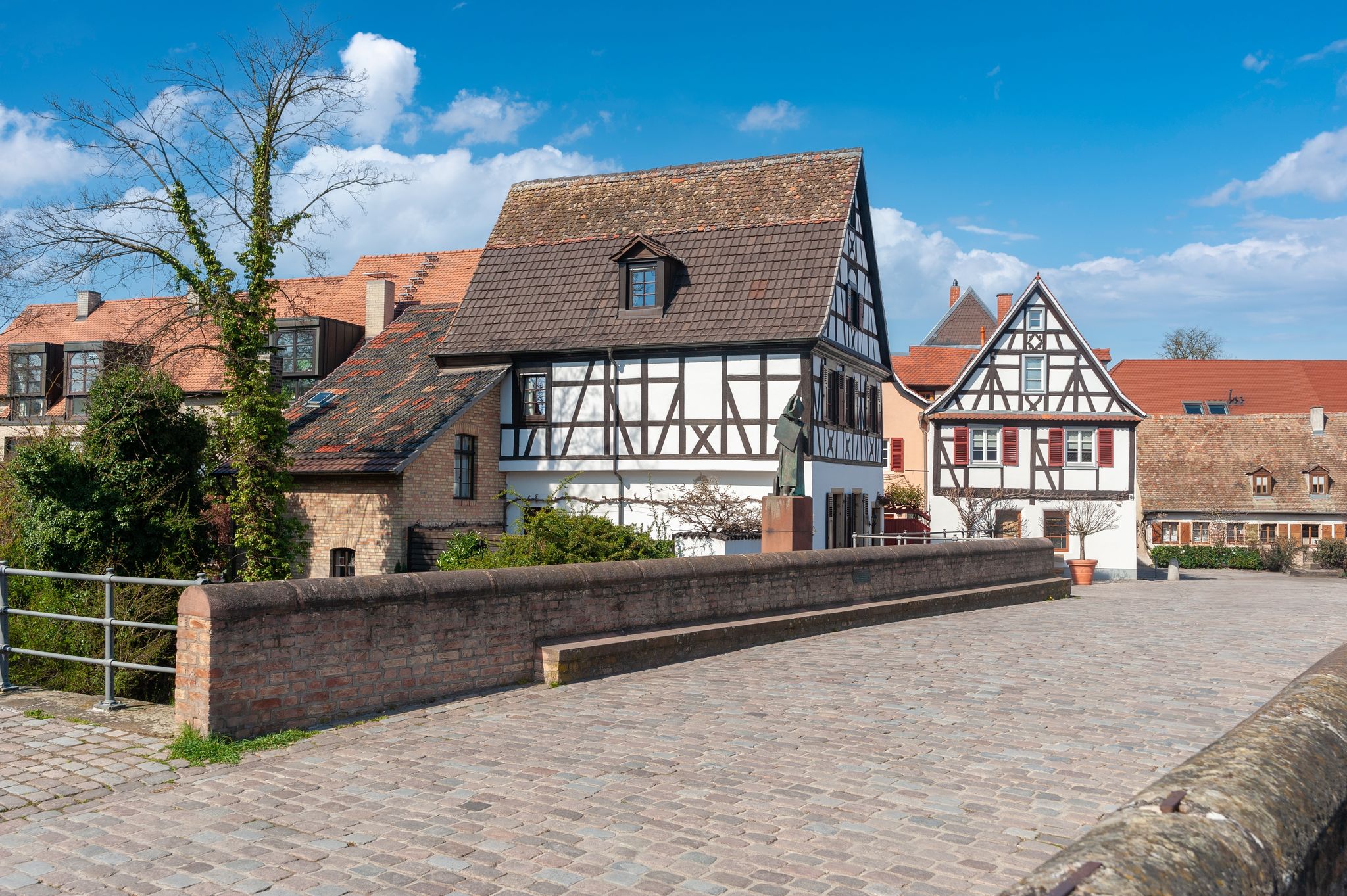 Photo of Half-timbered ensemble at Sonnenbruecke in Speyer, Germany.